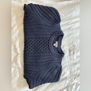 J. Crew Dark Blue Cable Knit Sweater